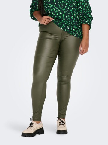 ONLY Carmakoma Skinny Spodnie 'Punk' w kolorze zielony: przód