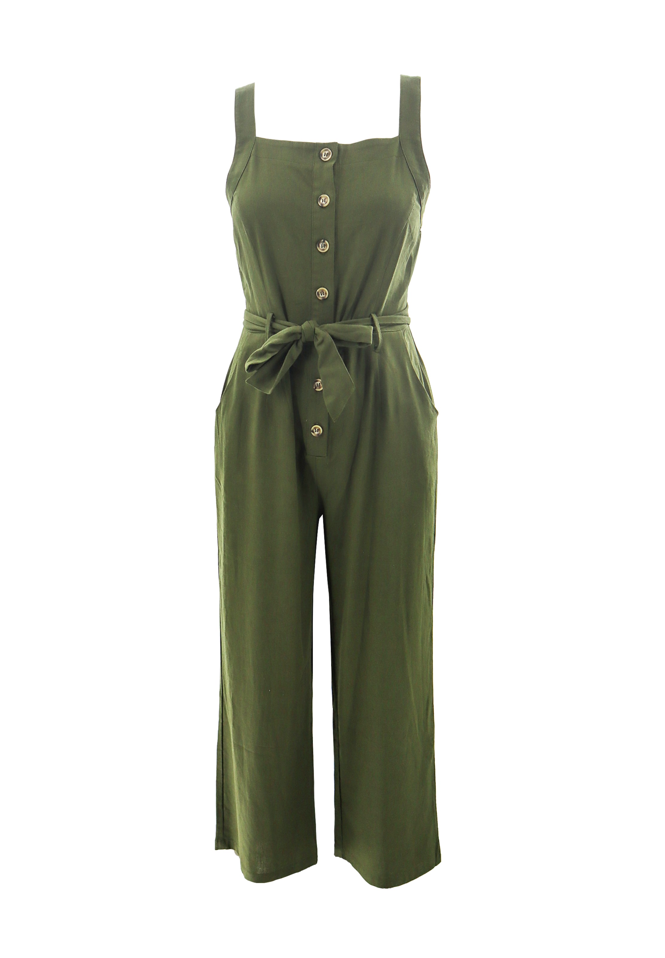 AIKI KEYLOOK Jumpsuit 'Olive It' in Green: front