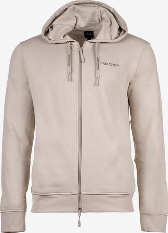 ARMANI EXCHANGE Zip-Up Hoodie in Beige: front