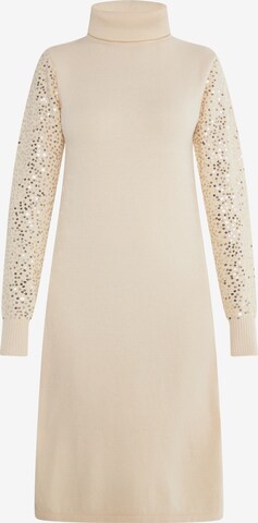 usha BLACK LABEL Knitted dress in Beige: front