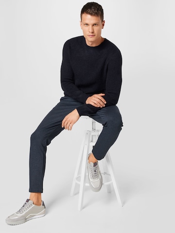 Kronstadt Slimfit Bandplooibroek 'Club texture pants' in Blauw