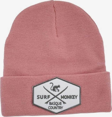 Surf Monkey Mütze in Pink: Vorderseite