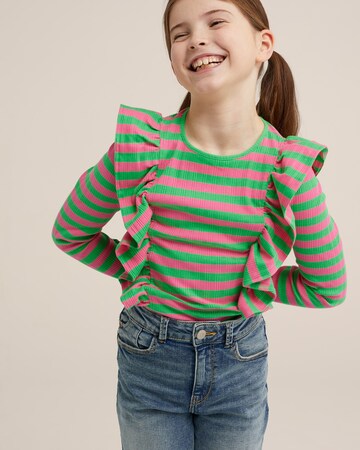 WE Fashion Shirt in Groen: voorkant