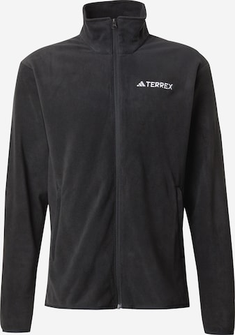 juoda ADIDAS TERREX Funkcinis flisinis džemperis 'Multi Essentials Full-Zip Fleece': priekis