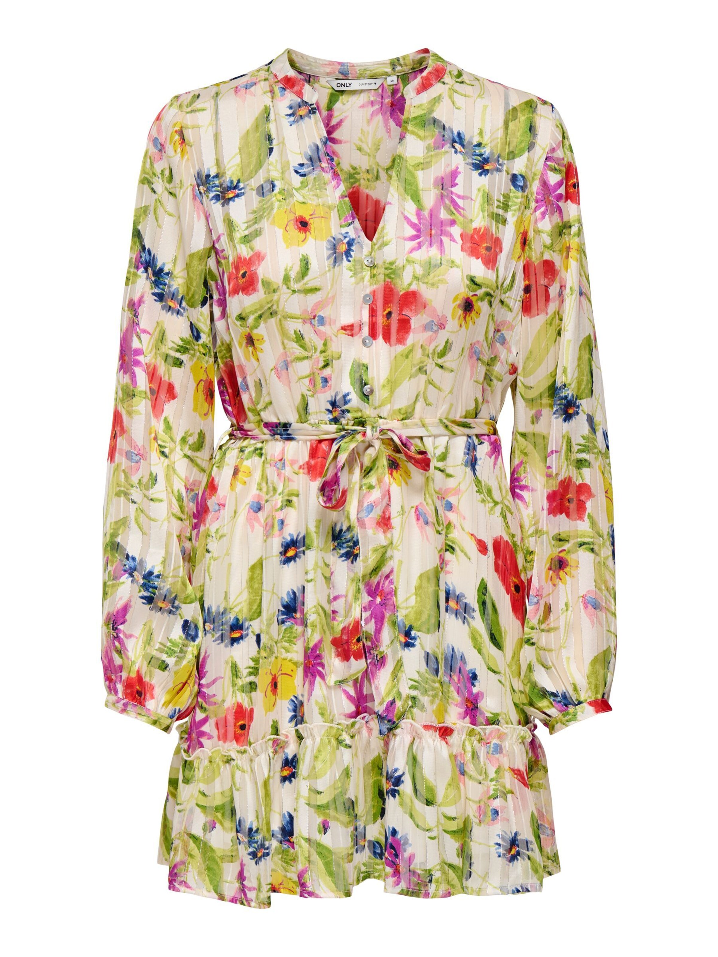 ONLY Blousejurk 'ONLAvery' in de kleur Geel / Appel / Rood / Wit, Productweergave