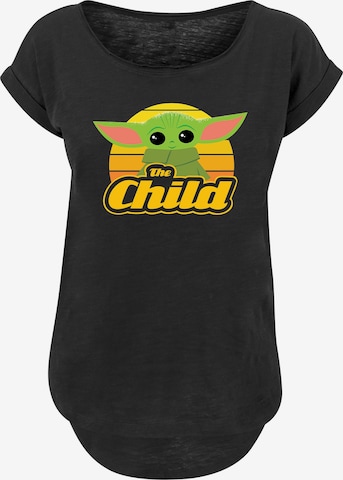 F4NT4STIC Shirt 'Star Wars The Mandalorian Baby Yoda' in Zwart: voorkant