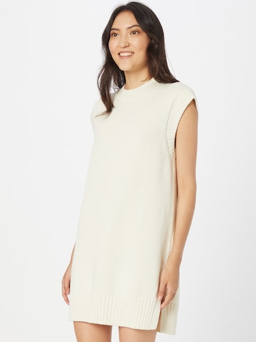 Gina Tricot Knitted dress 'Lisa' in White: front