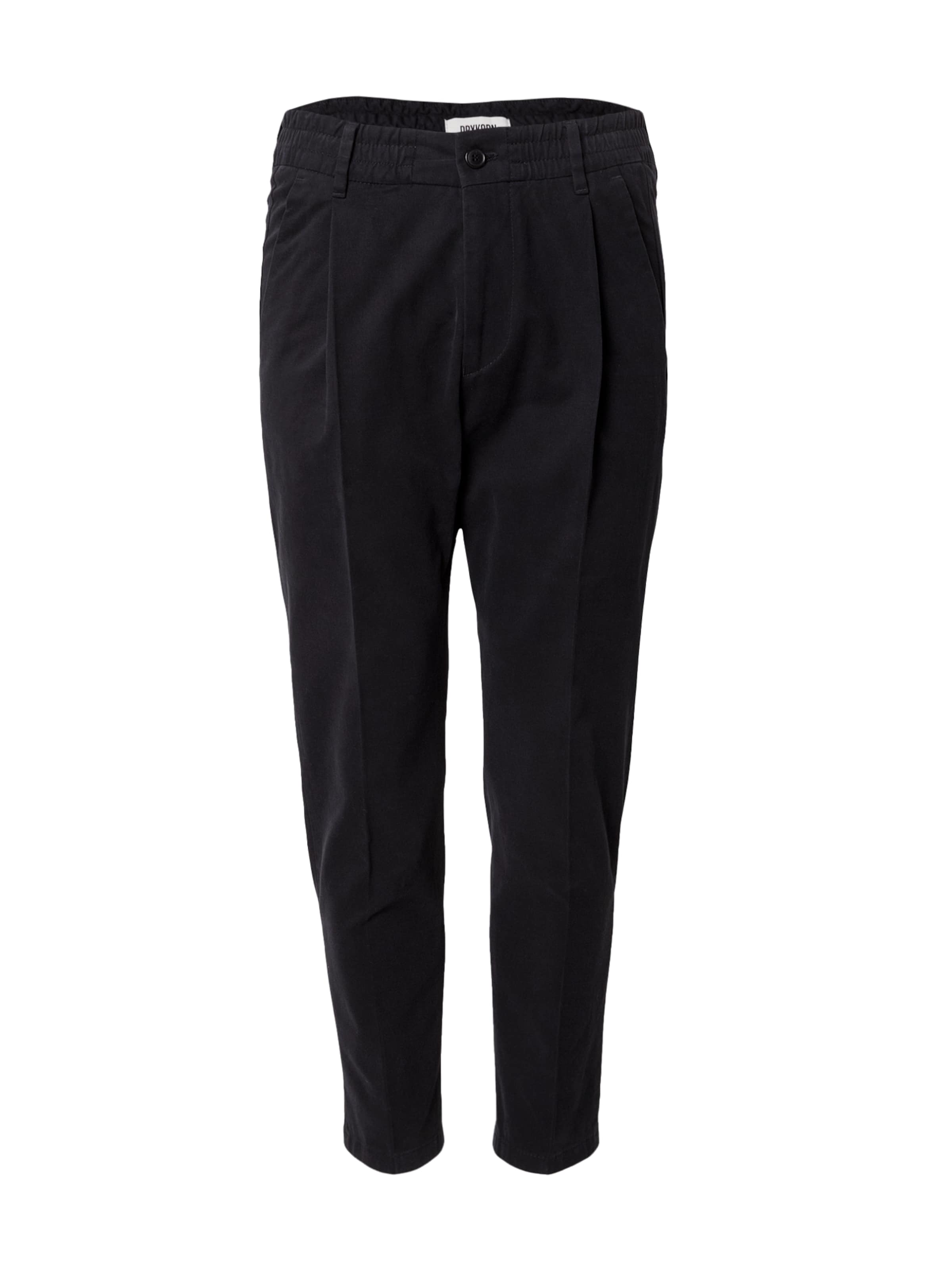 DRYKORN Regular Pressveckad byxa 'CHASY' i svart: framsida