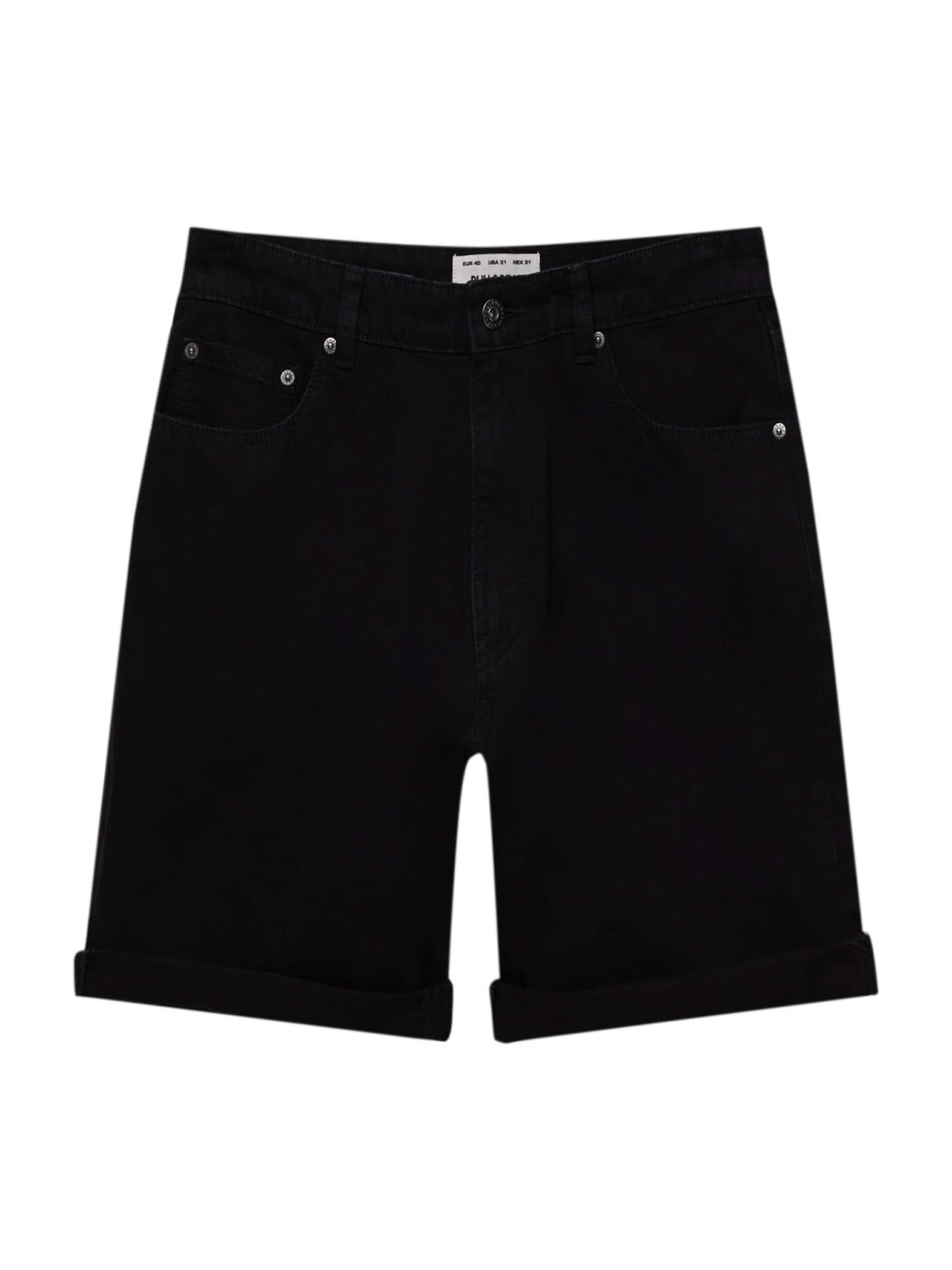 Pull&Bear Loosefit Džíny – černá: přední strana