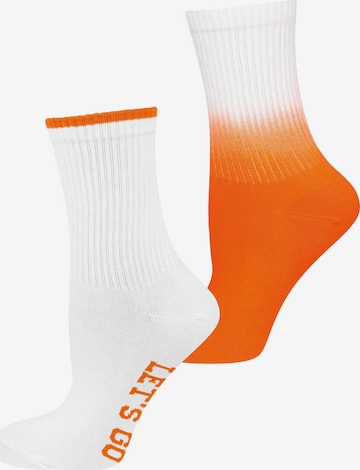 Nur Die Socks ' Good Vibes ' in Orange: front