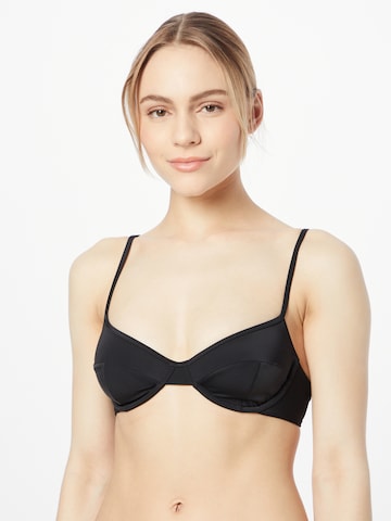 WEEKDAY T-shirt Bikini Top 'Luna' in Black: front