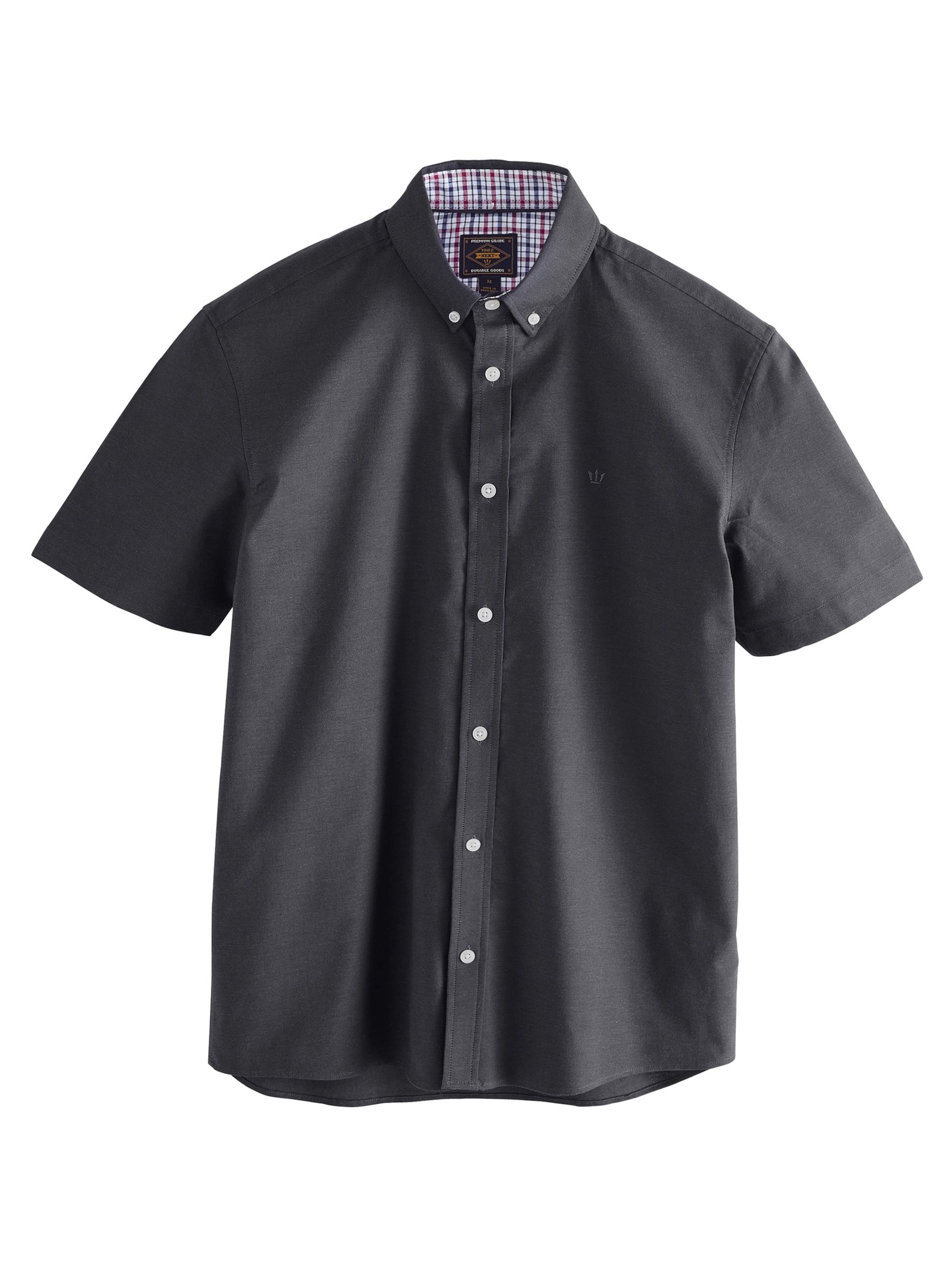 Next Regular fit Риза в сиво: отпред