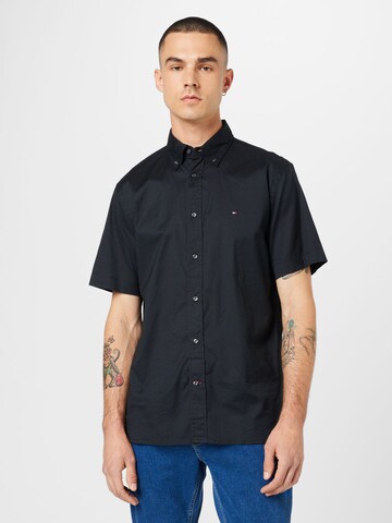 TOMMY HILFIGER Regular Fit Hemd in Schwarz: predná strana