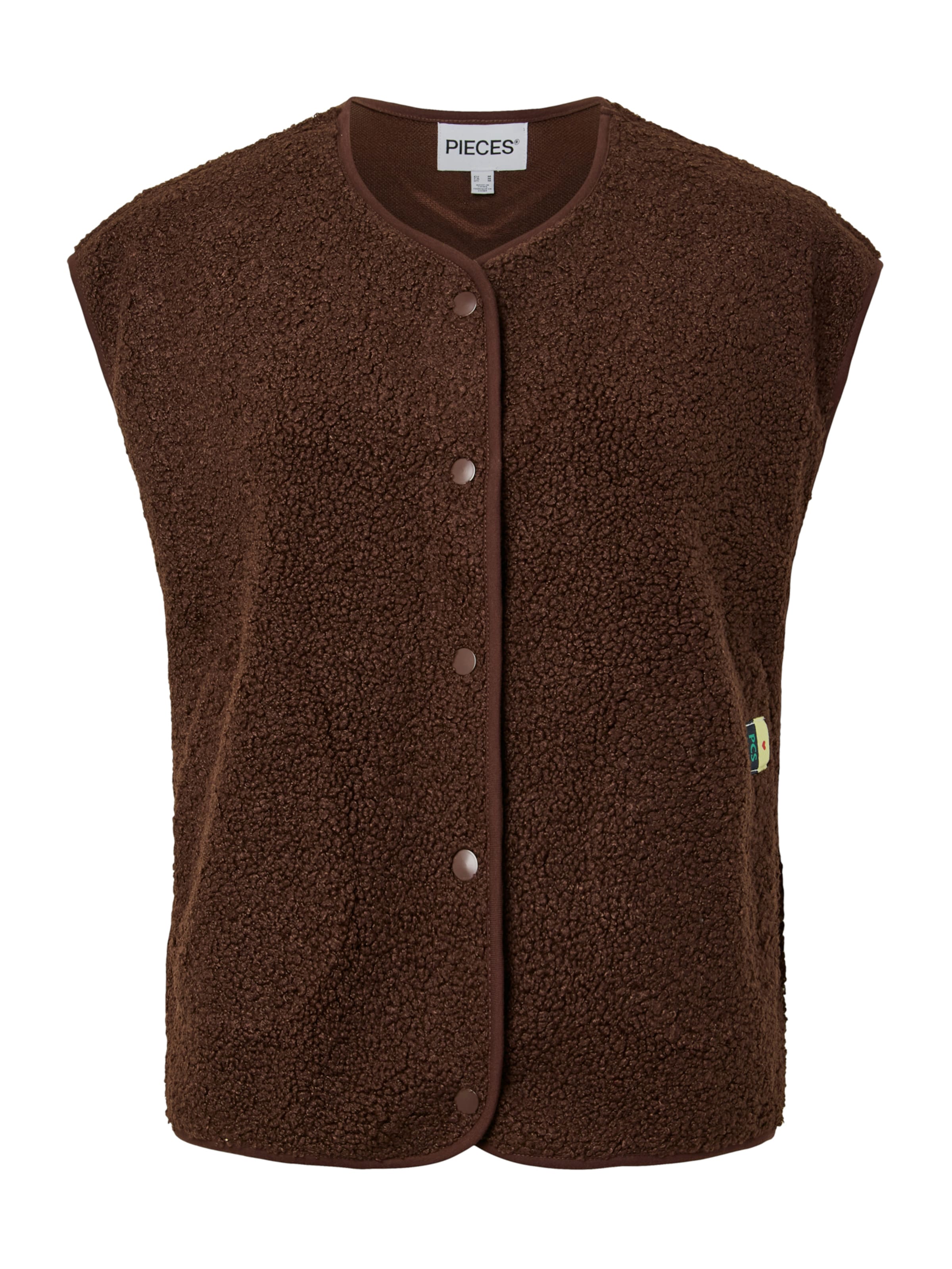 PIECES Vest 'PCKatty' in Brown: front