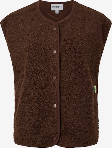 PIECES Weste 'PCKatty' in Braun: Vorderseite