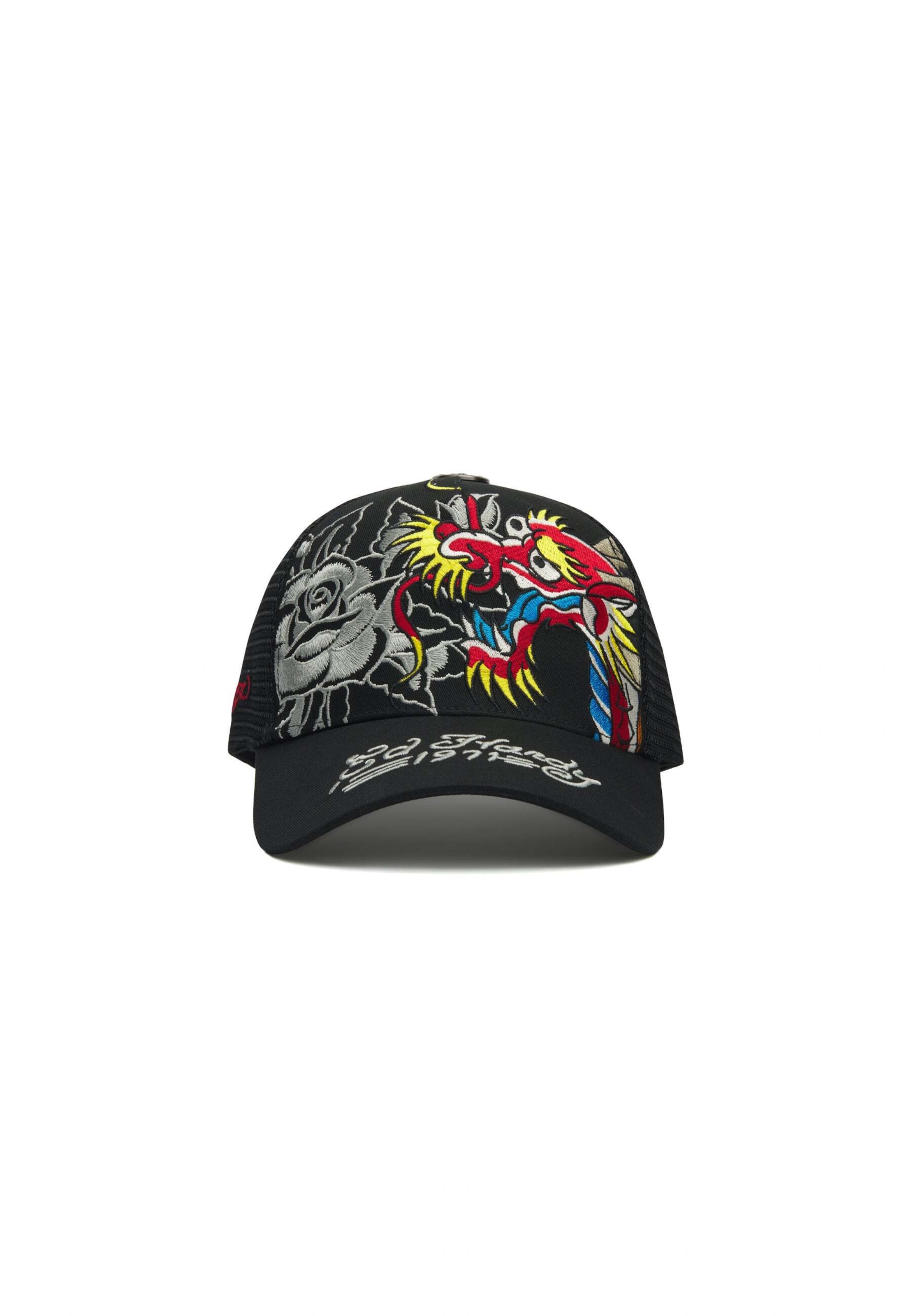 Casquette '1971 Dragon And Roses' Ed Hardy en noir