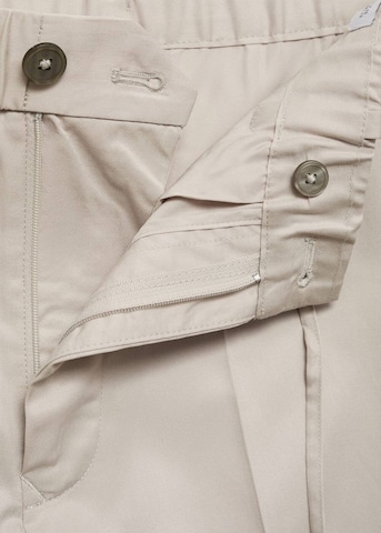 MANGO MAN Regular Pleated Pants 'Tyler' in Beige