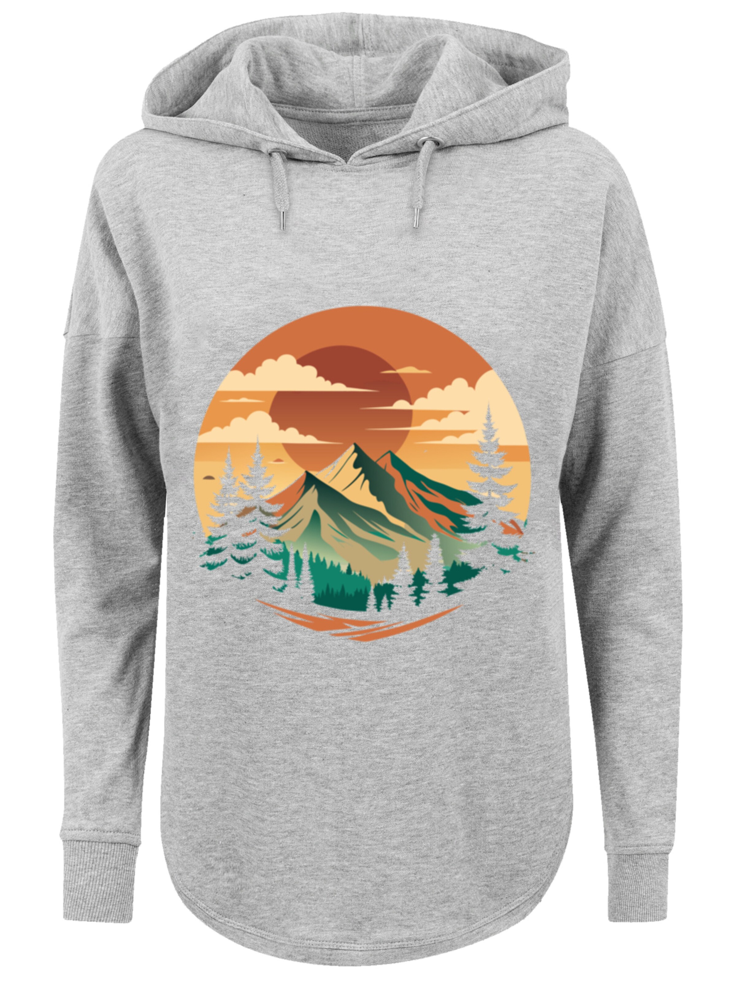 F4NT4STIC Sweatshirt 'Sonnenuntergang Berglandschaft' in Grey: front