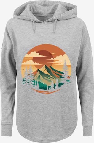 F4NT4STIC Sweatshirt 'Sonnenuntergang Berglandschaft' in Grau: Vorderseite