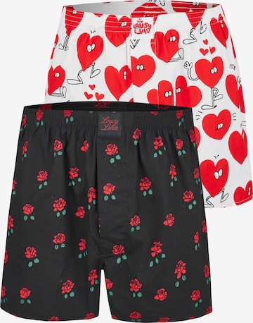 Lousy Livin Boxer shorts 'Rose & Valentines' in Red: front