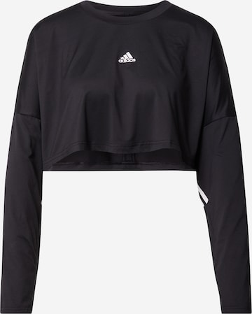 ADIDAS SPORTSWEARTehnička sportska majica 'Hyperglam Cut 3-Stripes Lightweight ' - crna boja: prednji dio