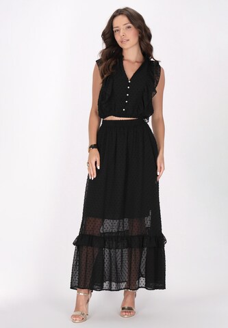 Camicia da donna di faina in nero
