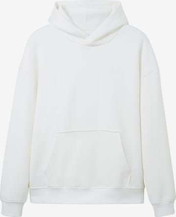 Sweat-shirt TOM TAILOR DENIM en blanc : devant