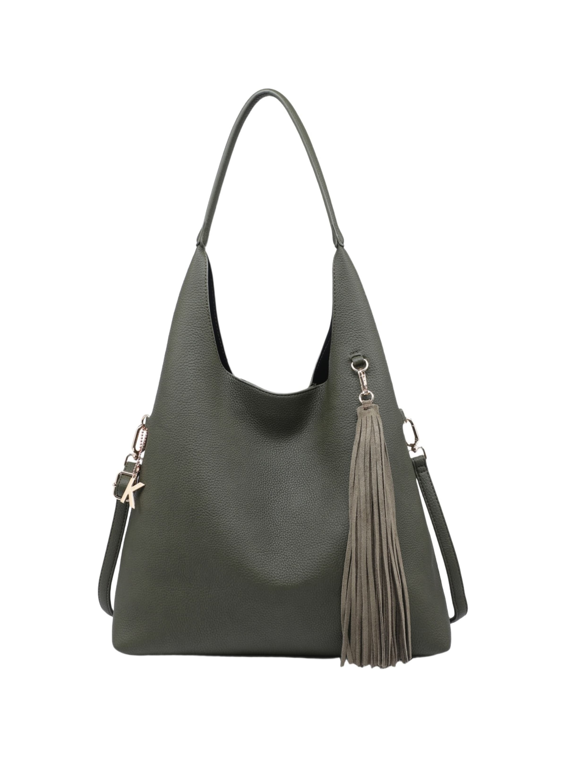 Borsa a mano 'Borsa a mano donna Kassandra Éclaire poliestere chiusura zip' di Kassandra in verde: frontale