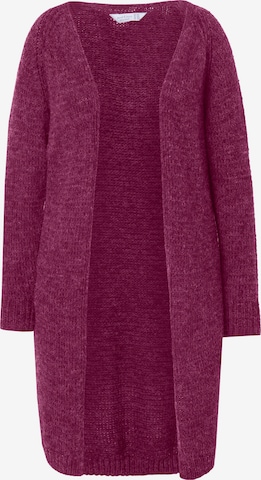 Janet & Joyce Gebreid vest in Lila: voorkant