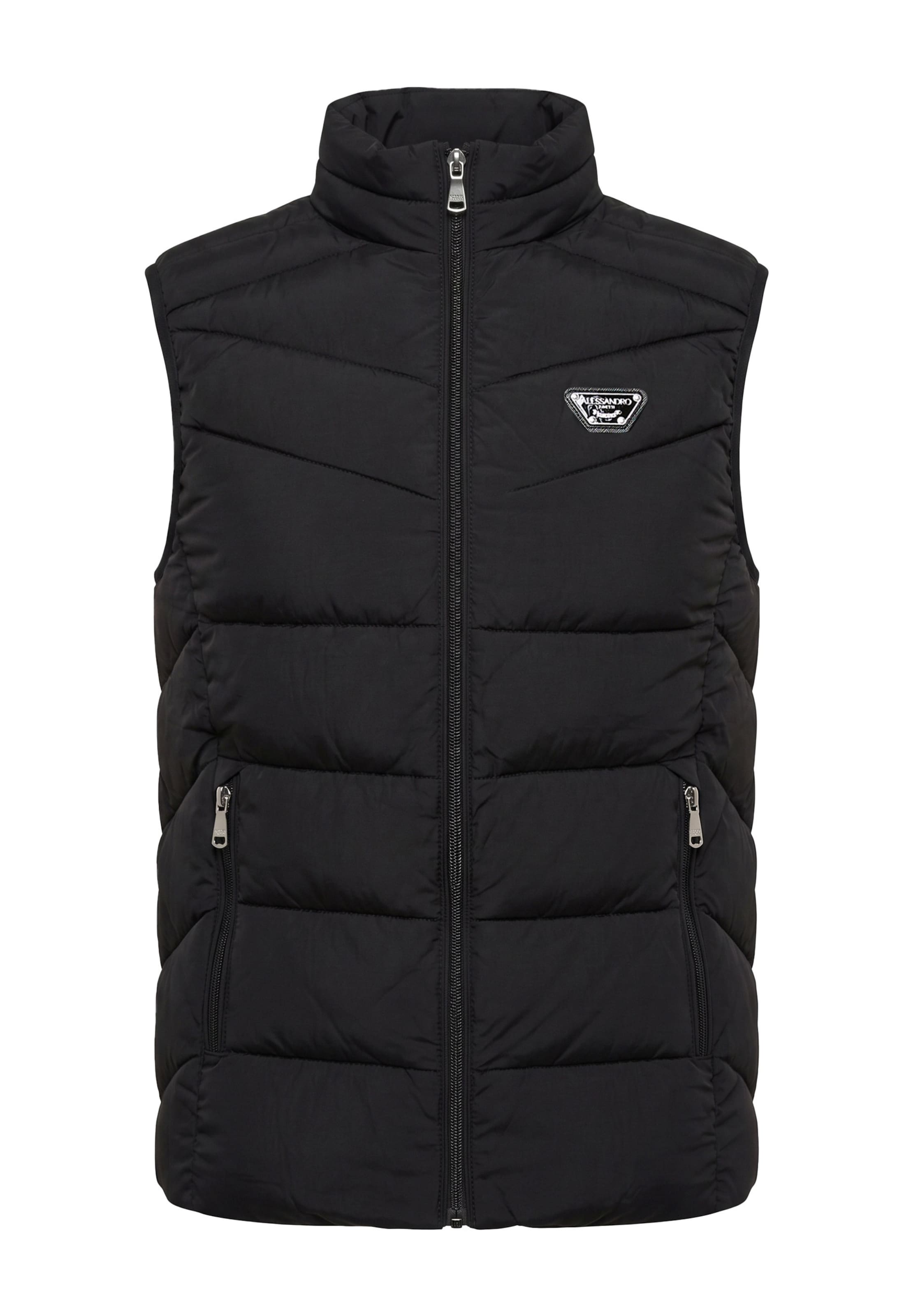Alessandro Zavetti Vest 'Mazetti' in Black: front