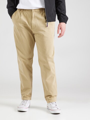Effilé Pantalon à pince 'Isaac' Tommy Jeans en marron : devant