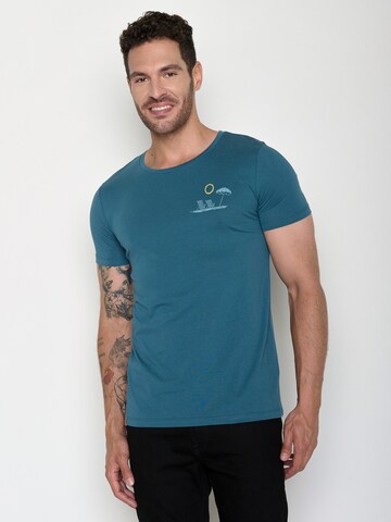 GREENBOMB Shirt 'Guide Beach View' in Blue: front