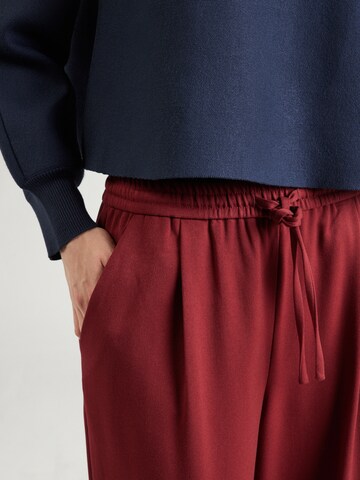 MSCH COPENHAGEN Wide leg Bandplooibroek 'Jalen Henrika' in Rood