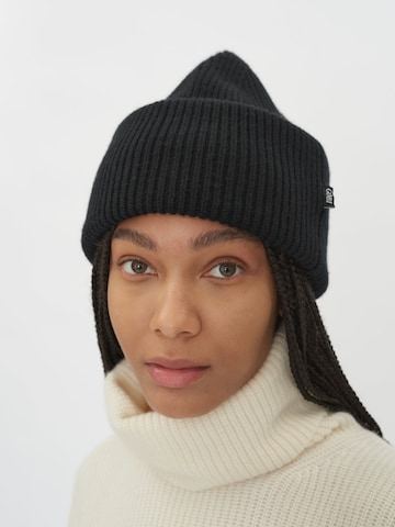 GOBI Cashmere Mössa 'Ribbed Chunky Beanie' i svart: framsida