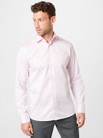 Coupe slim Chemise business ETON en rose : devant