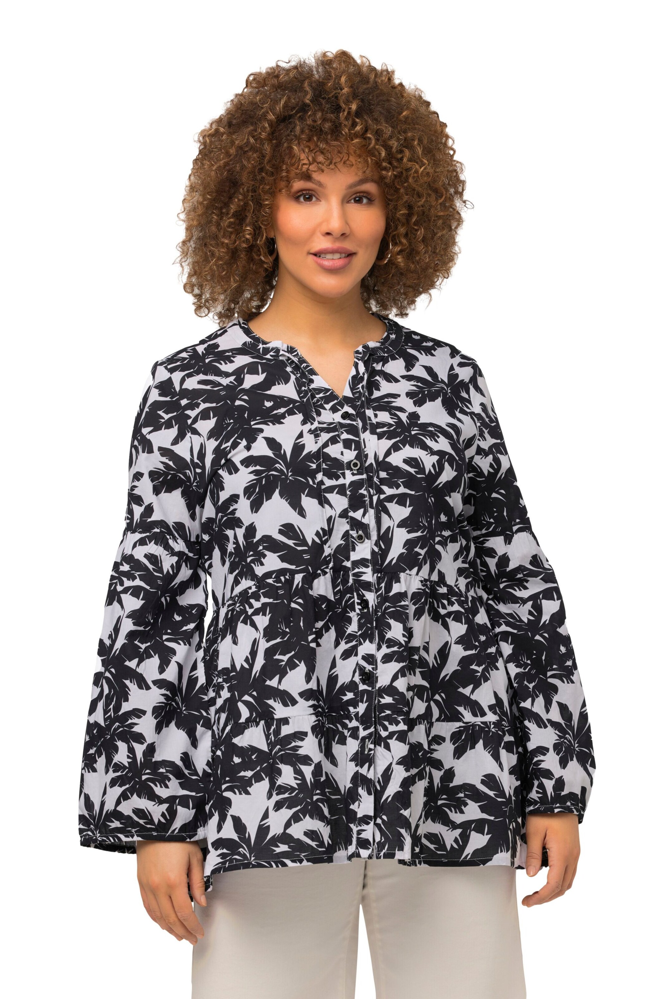 Ulla Popken Bluse in Schwarz: Vorderseite