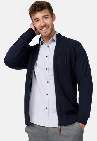 INDICODE JEANS Knit cardigan 'Cason' in Blue: front