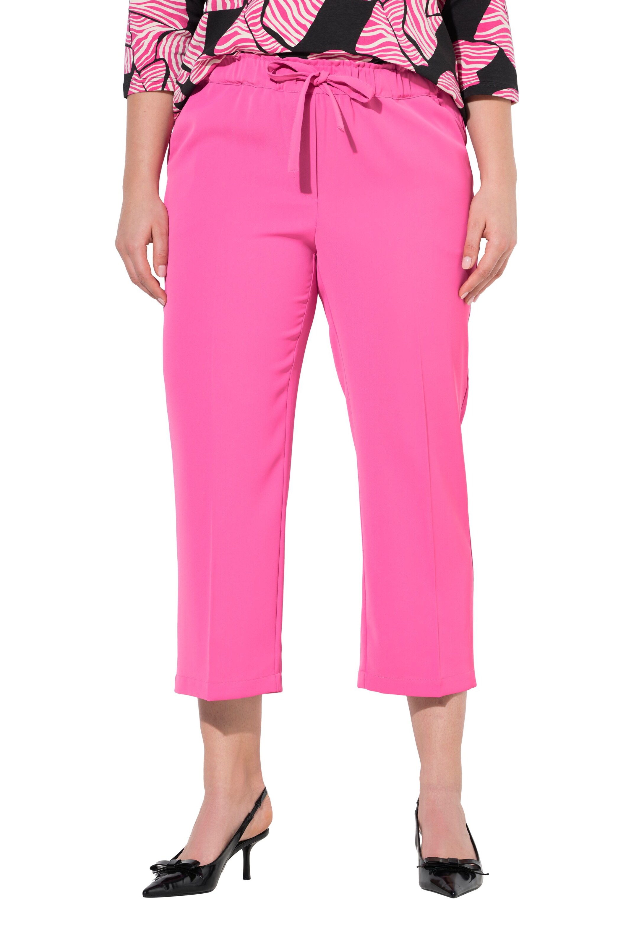 Ulla Popken Regular Trousers in Pink: front