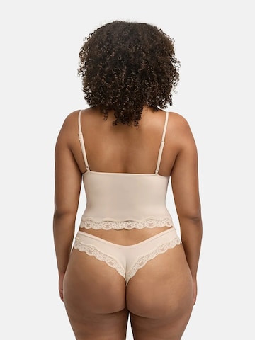 Haut 'Deep Neck Lace Top' cfab (formerly creamy fabrics) en beige