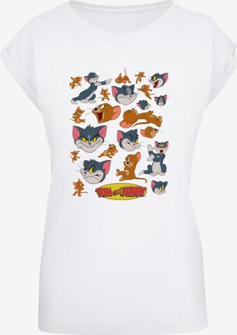 ABSOLUTE CULT T-Shirt 'Tom And Jerry - Many Faces' in Weiß: predná strana