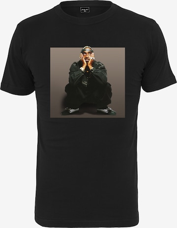 MT Men - Camiseta 'Tupac Sitting Pose' en negro: frente
