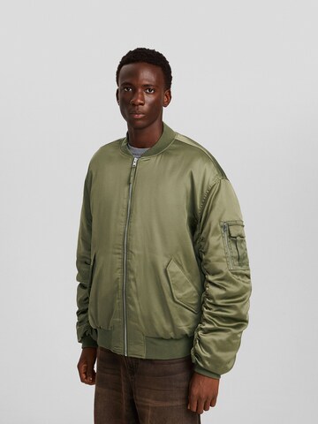 Bershka Between-season jacket in Green: front