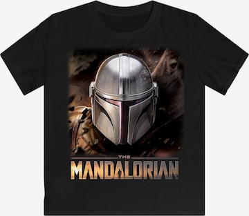 F4NT4STIC Shirt 'The Mandalorian Helm' in Zwart: voorkant