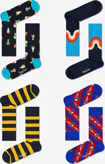 Happy Socks Chaussettes en bleu clair / jaune / rouge / noir, Vue avec produit