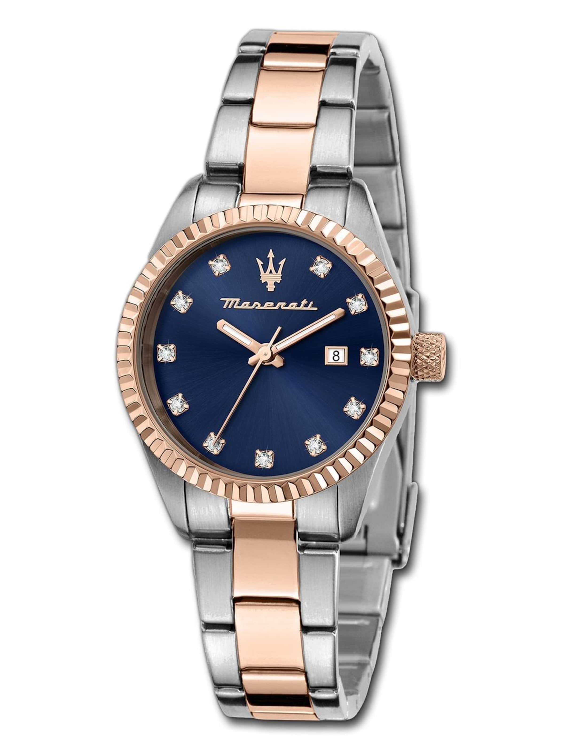 Maserati Analoguhr‌‌‌‌‌‌ in Silber: Vorderseite