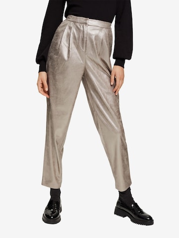 ESPRIT Regular Pleat-Front Pants in Grey: front