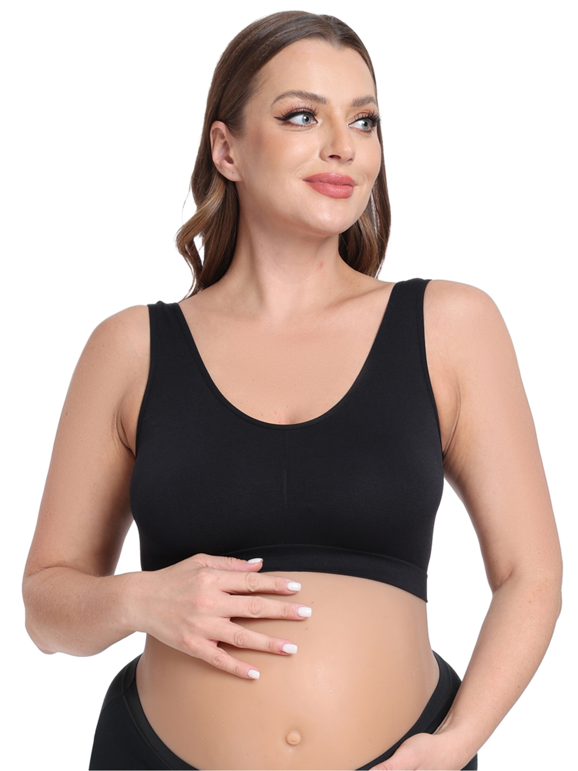 MEETWEE T-shirt Nursing bra '3 Pack Nursing Bras' in Black