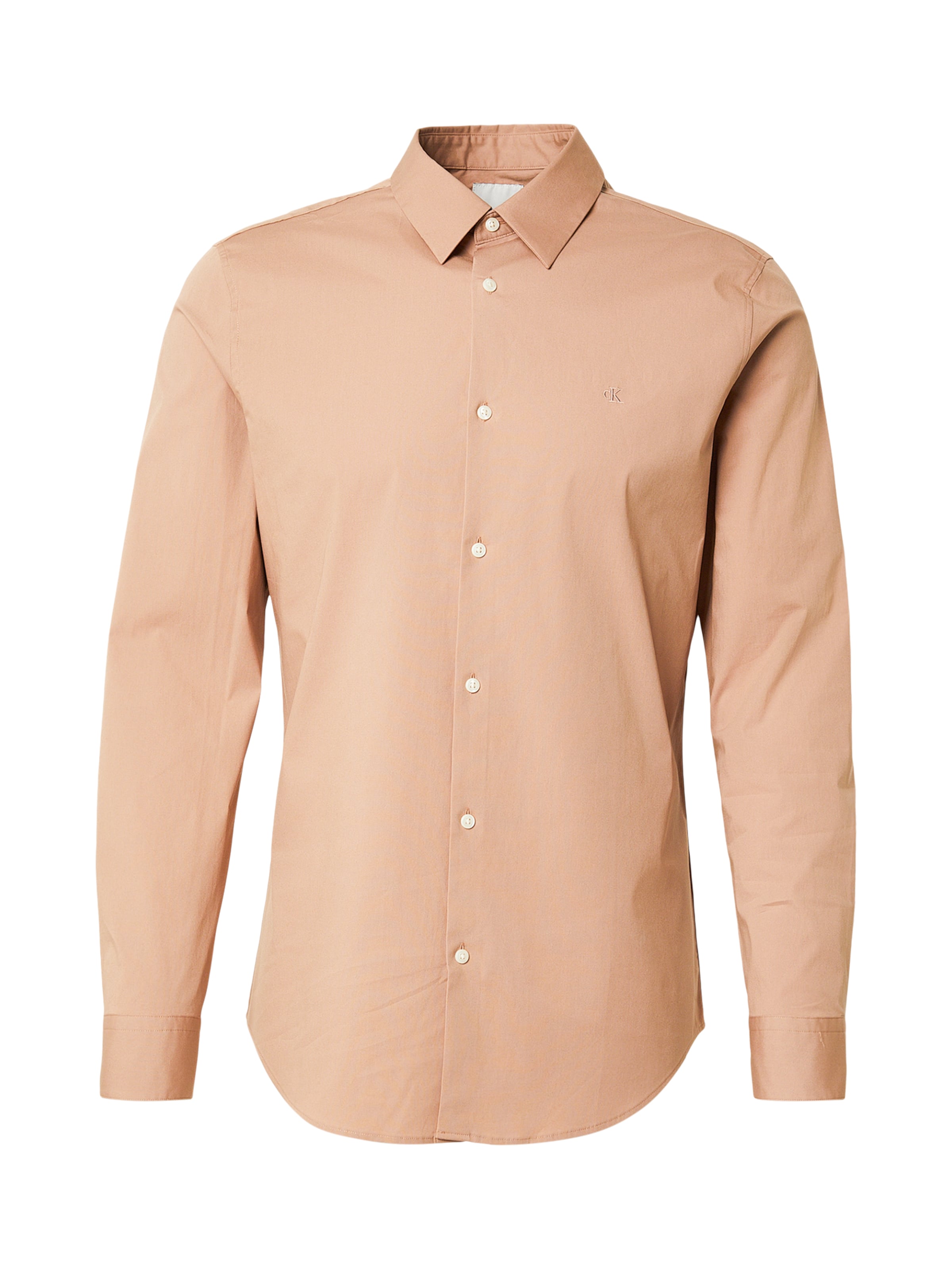Calvin Klein Slim fit Πουκάμισο σε καφέ: μπροστά