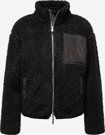 ABOUT YOU Fleece Jacket 'Ibrahim' in Black: front