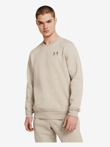 UNDER ARMOUR Athletic Sweatshirt 'Essential' in Beige: front